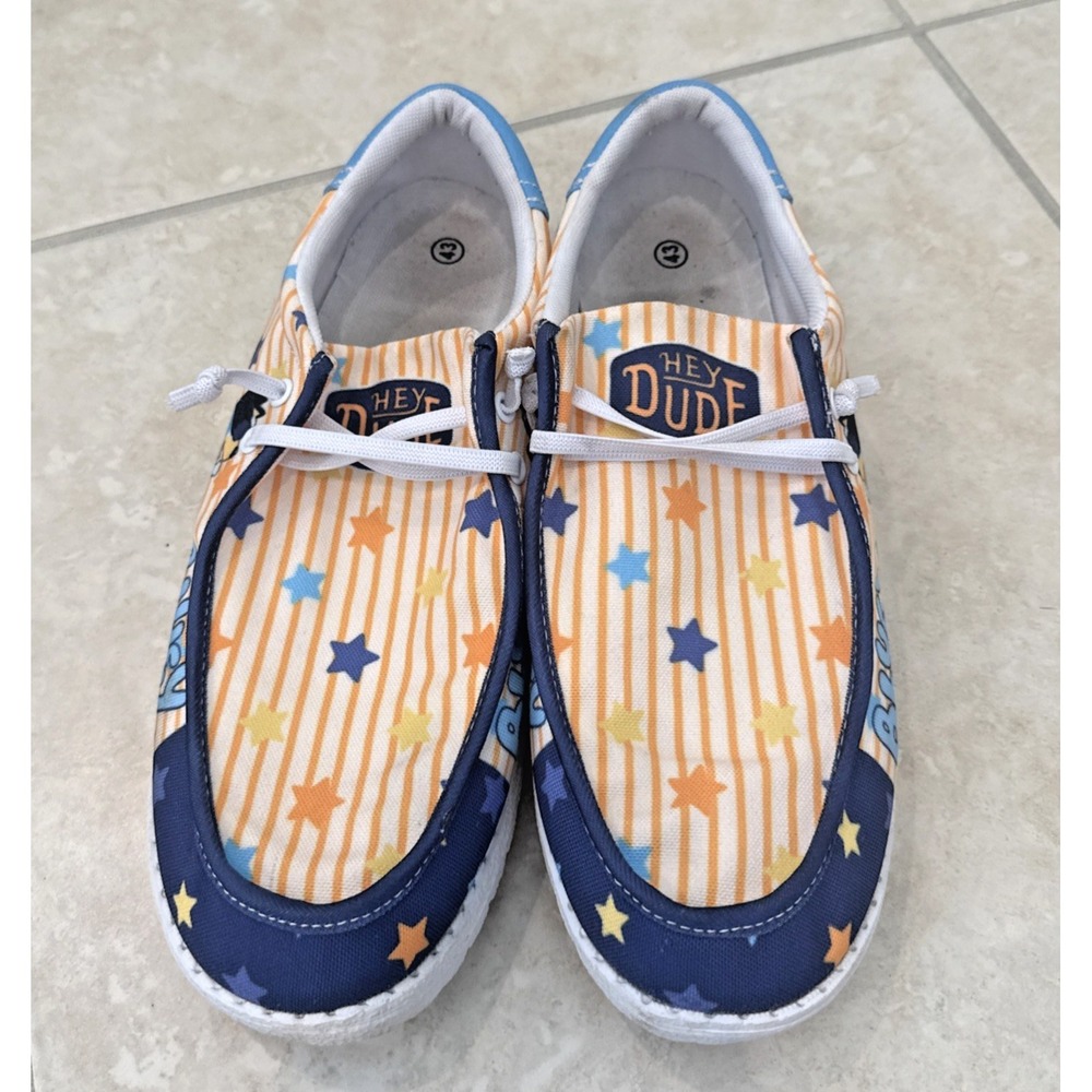Bluey Hey DUDE Shoes Sz EU 43 / US 11 Comfort Lightweight Colorful Fun Cartoon - Picture 3 of 8